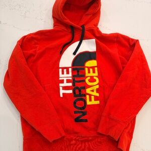 The North Face ❤️🔥 Bold Logo Hoodie Men’s L | Red Streetwear Graphic Sweatshirt